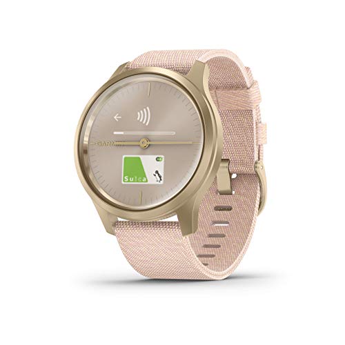 GARMIN vivomove Style Blush Pink Nylon / Light Gold 010-02240-72 心拍計 GARMIN vivomove Style Blush Pink Nylon / Light Gold 010-02240-72 心拍計