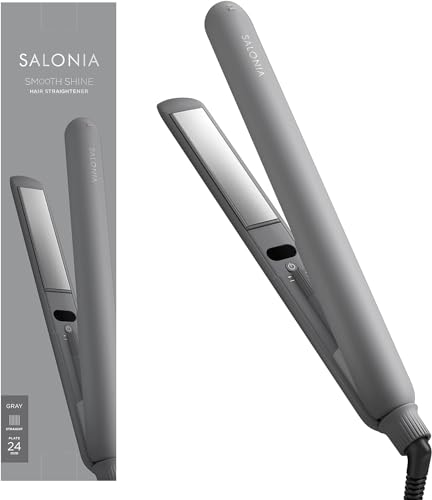 SALONIA サロニア スムースシャイン ストレートアイロン ヘアアイロン 24mm グレー SALONIA サロニア スムースシャイン ストレートアイロン ヘアアイロン 24mm グレー