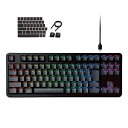 エレコム ゲーミングキーボード V-custom VK310T 有線 RGB テンキーレス メカニカル ネオクラッチキーキャップ 茶軸 タクタイル USBポート搭載 TK-VK310TBK(2)