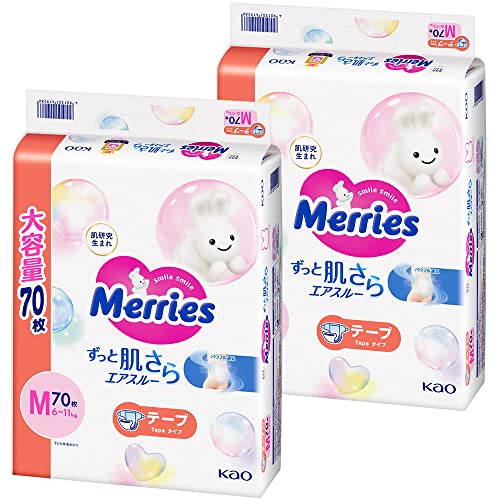 テープ Mサイズ メリーズさらさらエアスルー (6~11kg)140枚 (70枚 2) ケース品 テープ Mサイズ メリーズさらさらエアスルー (6~11kg)140枚 (70枚 2) ケース品