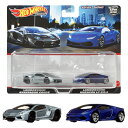 ホットウィール(Hot Wheels) プレミアム 2パック ランボルギーニ アヴェンタドール クーペ/ランボルギーニ ウラカン LP 610-4 3才~ HFF32 イエロー/ブルー 1/64