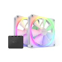 NZXT F140RGB 140mm x2 RGBコントローラ付属 ホワイト PCケースファン RF-R14DF-W1 FN1768(2)