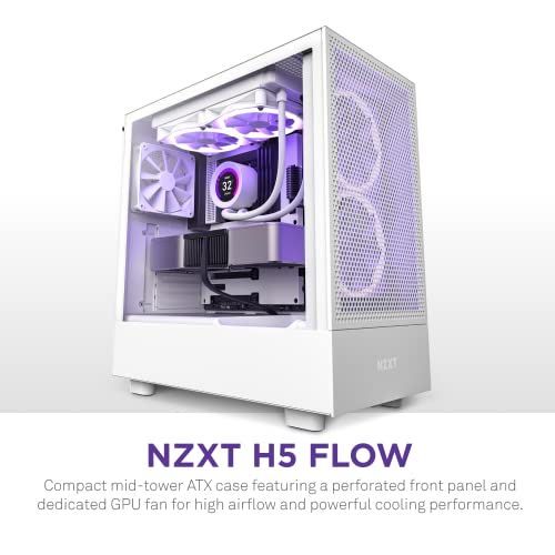 NZXT H5 Flow ミドルタワー PCケース White CC-H51FW-01 CS8550 2