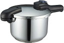 パール金属 圧力鍋 5.5L IH対応 3層底 切り替え式 レシピ付 クイックエコ H-5042 ステンレス鋼 フラストレーション フリー パッケージ 発送