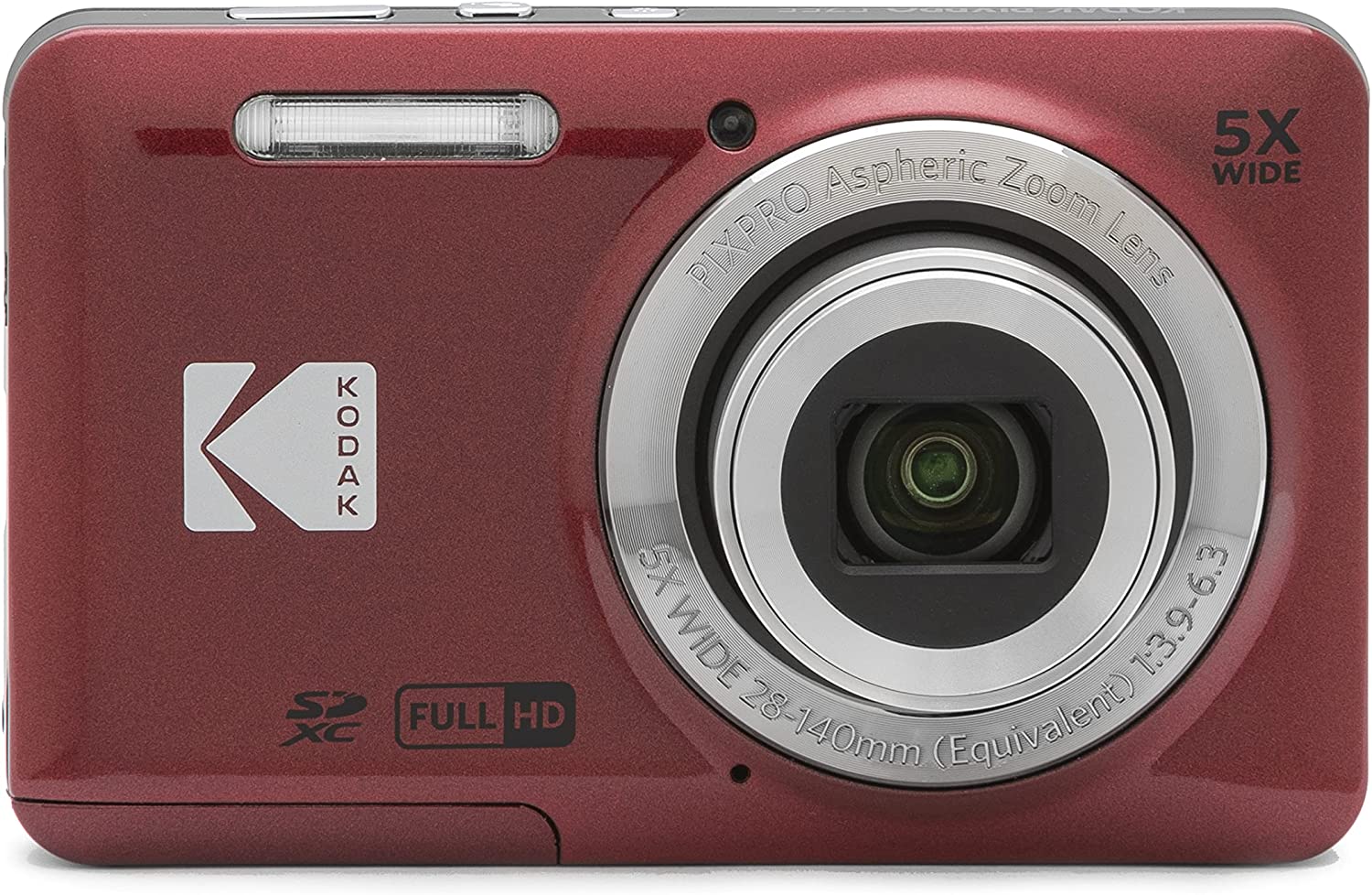 デジカメ Kodak コンパクト デジタルカメラ 簡単 高画質 コダック デジカメ PIXPRO FZ55-RD レッド 1600万画素 光学5倍ズーム
