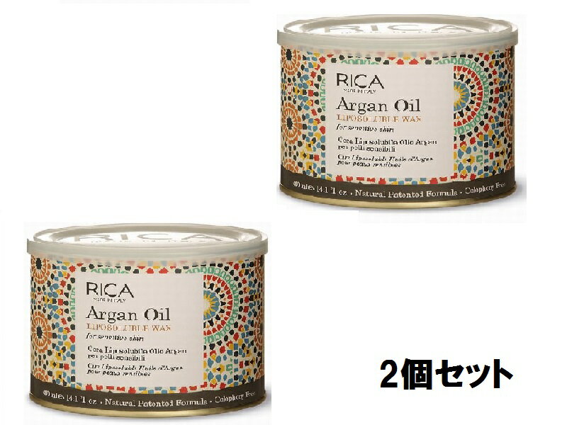 【商品名】 RICA リカ リポソルブルワックス ARG アルガンオイル 400ml 【内容量】　 400ml 【商品説明】 アルガンオイル配合の脱毛ワックス ※ワックスペーパーが必要です 【使用方法】 1.ワックスをウォーマーに設置し温めます。 2.プレワックスジェルを肌に塗付し、ワキシング部分を消毒・油分除去します。 3.スパチュラの片面にワックスをとり、できるだけ薄く毛の流れに沿って押しつけるように塗ります。 4.ワックス塗布部分にワックスシートを貼り、しっかりと押さえます。ストリップシートを毛の流れに逆らって素早くはがします。 5.施術後、プレワックスジェルを再度塗り、その後アフターワックスローションをコットンで塗布します。肌に残ったワックスを取り除き、肌に潤いを与えます。 *当店の商品はすべて正規品ですので、ご安心してお買い求めください。 *予告なくパッケージ等がリニューアルする場合がございます。ご不安な場合は必ずお問い合わせください。 ・メーカー名：株式会社Bondi Ray ・製造国：イタリア製 ・商品区分：化粧品 ・広告文責：健康．com　連絡先06-6585-9073　