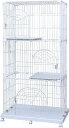 猫の飼育に適した余裕のある3段タイプのケージ ホワイト【送料無料】