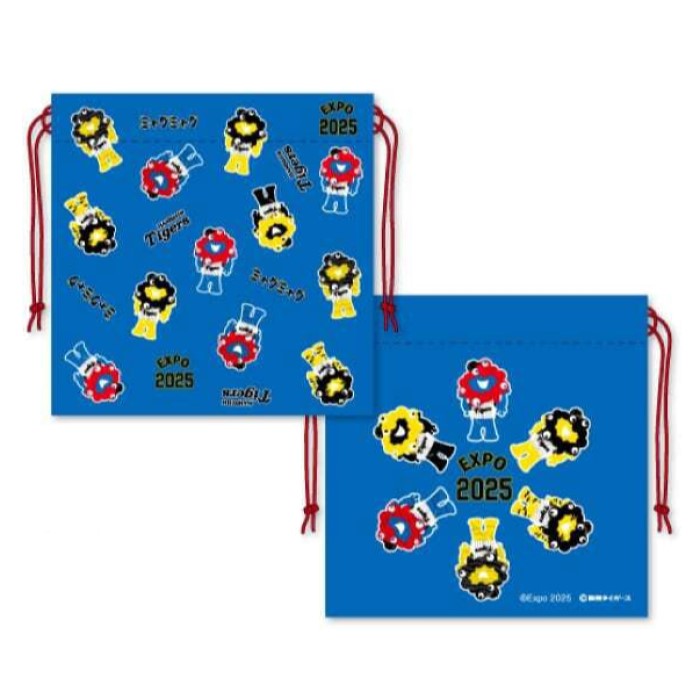 【Expo2025・大阪 関西万博】 ミャクミャク 阪神 タイガース マルチ 巾着（ブルー）のサムネイル