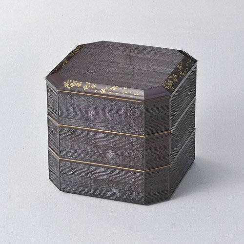 溜塗 さくら 6.0焼杉三段重 K20507934 関連：(アイディア 時短 グッズ 商品 生活 暮らし 便利 安全)敬..