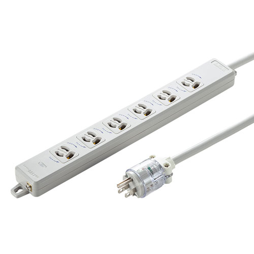 サンワサプライ 医用接地プラグ付き電源タップ TAP-HPM6-3W | コンセント 電源 プラグ 関連単語 カバー タップ タイマー usb ボックス キャップ プレート コード ケーブル おしゃれ タワー type-c マグネット 変換 ソーラー 有線 無線(2)