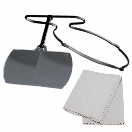 SABAE LOUPE さばえルーペ IPブラック1.6倍 + 強力メガネくもり止めクロス くもらーず SLB-00116BL+AS-..