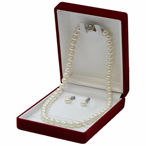 Pure パール 真珠 ネックレス レディース アクセサリー 貝パール 白 ホワイト キスカ グレー 42cm 8mm ..