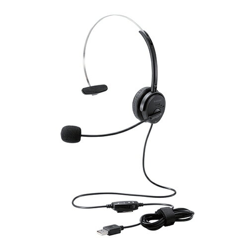 エレコム オーバーヘッドタイプヘッドセット/片耳/USB/30mmドライバ/ブラック HS-HP29UBK | PC 周辺機器 関連：usbメモリ タイプ 容量 ハブ コンセント ケーブル 充電器 変換 type アダプタ 充電 メモリー 延長