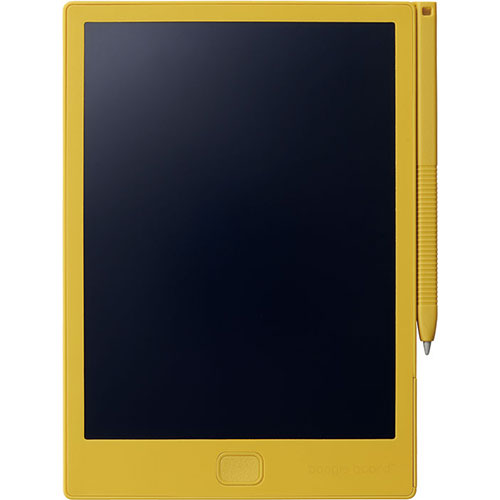 何度も書いて、すぐに消せる A6手帳サイズの電子メモパッドペーパーレスだから環境に優しい。約30,000回書き換えが可能。●色:黄●サイズ:約(W)105×(H)148×(D)5.5mm●その他:画面サイズ:124×93mm　　電池交換:CR2016コイン型リチウム電池1個●主な素材:ABS●付属品:リチウムコイン電池(CR2016)、スタイラス、取扱説明書(保証書付)●使用電源:リチウムコイン電池(CR2016)●保証期間:1年間●生産国:中国