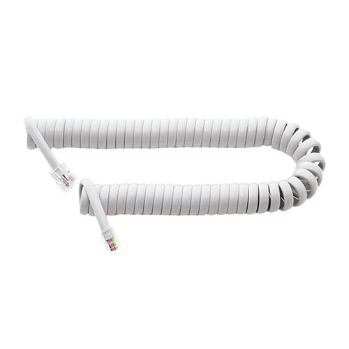 【5個セット】 MCO 受話器用カールコード 0.3m クロス結線 グレー DC-J403/GYX5 関連：(アイディア 時..