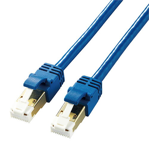 プロテクタと新素材コネクタ採用のダブル構造で、通常の使用環境では絶対にツメが折れない!※10GBASE-Tに対応し、取り回しがしやすいやわらかタイプのLANケーブル。※1000回の屈曲検査に合格(当社検証)■ツメ折れ防止プロテクタと屈曲に対する耐久性が高い新素材コネクタを採用したダブル構造で、通常の使用環境では絶対にツメが折れないLANケーブルです。※1000回の屈曲検査に合格(当社検証)■ツメ折れによるケーブルの脱落が防げ、長期にわたってしっかりとLANポートに固定することができます。■10GBASE-Tに対応し、高速で安定したネットワーク環境を実現します。■ケーブルが柔らかく取り回しがしやすい、スッキリと配線できる“やわらかLANケーブル”です。■エラー(エイリアンクロストーク)を防ぐ二重シールド構造を採用しています。■従来のケーブルより遮蔽効果に優れており、EMI(電磁妨害)対策が必要とされる医療施設、機械室・OAルームでの敷設にも最適です。■サビなどに強く信号劣化を抑える金メッキシールドプラグを採用しています。■ケーブルの外皮には、「JIS C 3005」に相当した、火災の延焼原因になりにくい難燃性素材を使用しています。■ISO/IEC 11801 ClassFに準拠しています。※ClassF(Cat7)準拠はケーブル部分のみです。本製品のプラグはRJ-45を採用しています。■EUの「RoHS指令(電気・電子機器に対する特定有害物質の使用制限)」に準拠(10物質)した、環境にやさしい製品です。■カラー:ブルーメタリック■インターフェイス:RJ-45コネクター■環境配慮事項:EU RoHS指令準拠(10物質)■規格:CAT7準拠(10BASE-T/100BASE-TX/1000BASE-T/1000BASE-TX/10GBASE-T)※CAT7準拠はケーブル部のみ。コネクターはRJ45仕様。■伝送速度:10Gbps■伝送帯域:600MHz■ケーブル長:5m■ケーブル太さ:5.8mm■芯数:8芯■結線方式:ストレート結線■ヨリ対芯線(ツイストペアケーブル):○■シールド:有り(ScTP/2重フォイルテープシールド仕様)■外部シース(被膜)材質:PVC■導体構成:ヨリ線(28AWG)■コネクタ有無:両端コネクター付■モールド加工コネクタ:○■スリムコネクタ:○■爪折れ防止カバー付コネクタ:○■パッケージ形態:箱+インナートレー■爪の折れないコネクタ:○