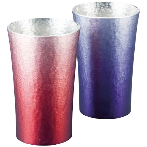 錫製タンブラー200ml2客セット 2125-032 | タンブラー 関連単語 保温 保冷 持ち運び ペアー ストロー 名入り こぼれない コップ グラス 蓋付き 大容量 蓋 セット 真空 断熱 名米寿 成人の日 初盆 葬儀 入学 お盆 初七日 七夕 生鮮食品 御供