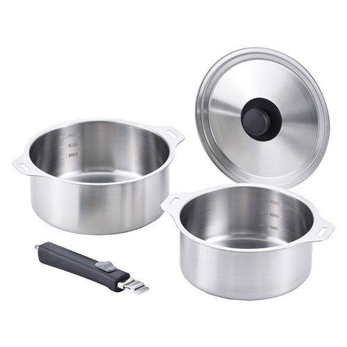 燕三 IH対応着脱式鍋18・20cmセット 22402408 | IH対応 調理 料理 関連単語 鍋 土鍋 ステンレス セット..