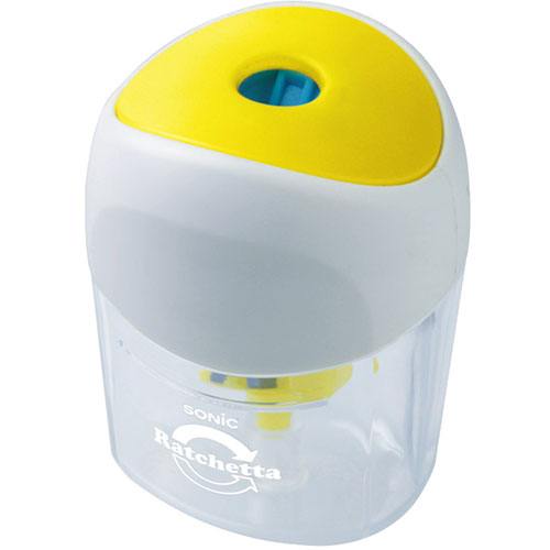 【20個セット】 ソニック SONiC ラチェッタ ワン ハンディ鉛筆削り イエロー SK-8810-YX20 | ペンケー..