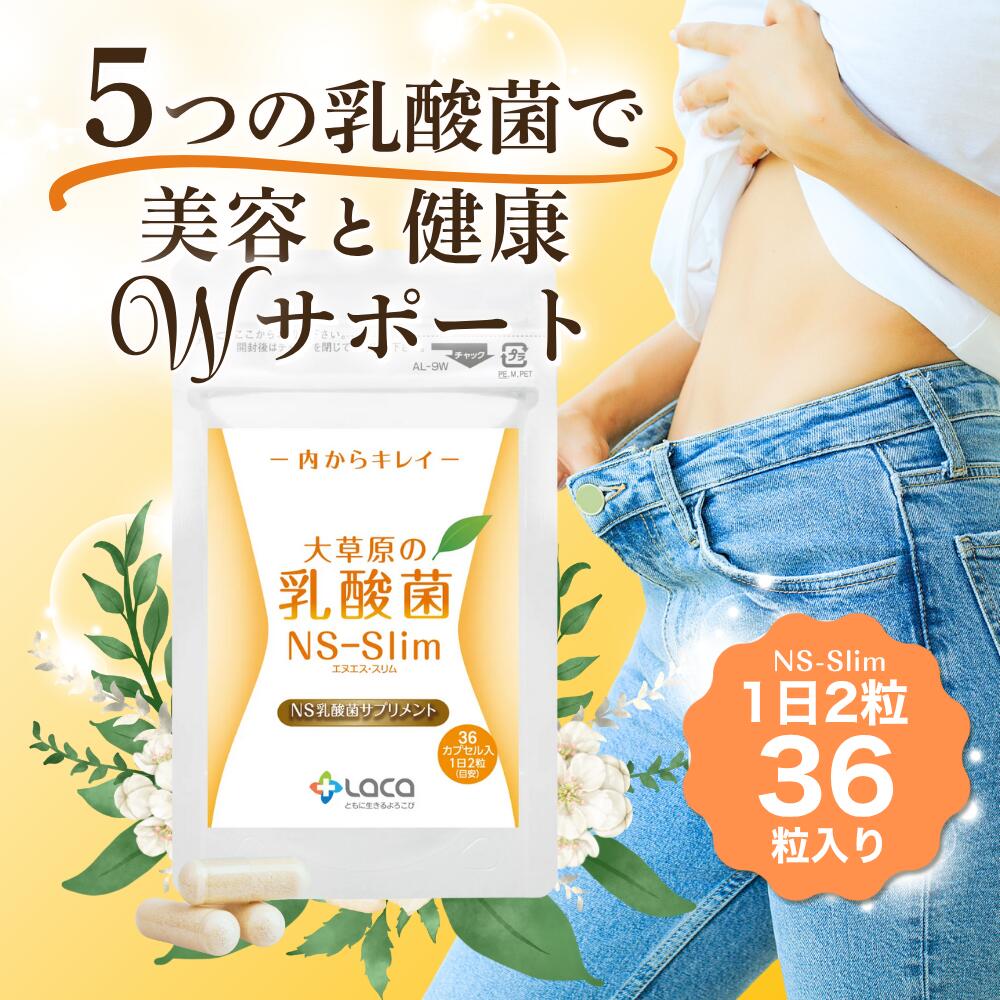 【4日20時スタート！4600→4140円！】大草原の乳酸菌NS-Slim（36粒） 乳酸菌 サプリ 腸活サプリ 免疫力サポート 健康サポート ビフィズス菌 サプリメント ビタミン配合 腸内環境改善 腸内フローラ 整腸サプリ 美容サポート 健康食品
