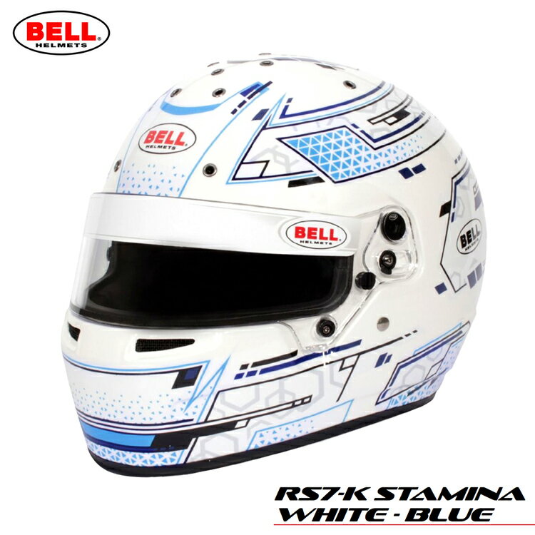 BELL RACING ヘルメット RS7-K STAMINA ホワイト×ブルー Snell K2020規格 レーシングカート・走行会用 (1310A8X)