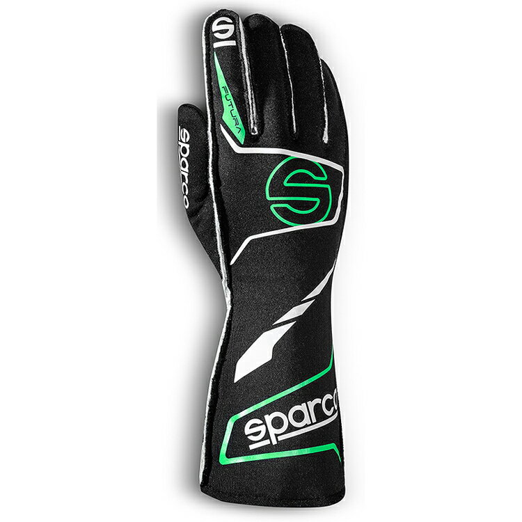 SPARCO スパルコ FUTURA GLOVE ブラック×グリーン レーシンググローブ FIA8856-2018公認 (001365-NRVF)