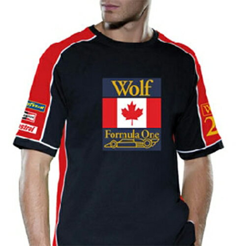 RETRO GP WOLF RACING CONTRAST Mens T-shirt レトロ F1 Tシャツ (RFO-WOL-CT)のサムネイル