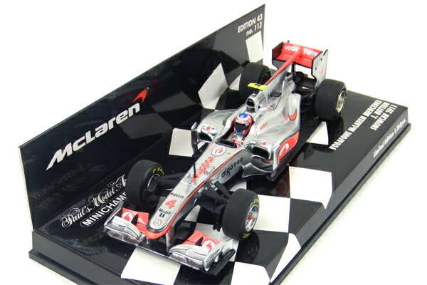 アウトレットセール！ Vodafone Mclaren Mercedes F1 2011 showcar J.バトン 1/43 ミニチャンプス PMA モデルカー (530-114374)