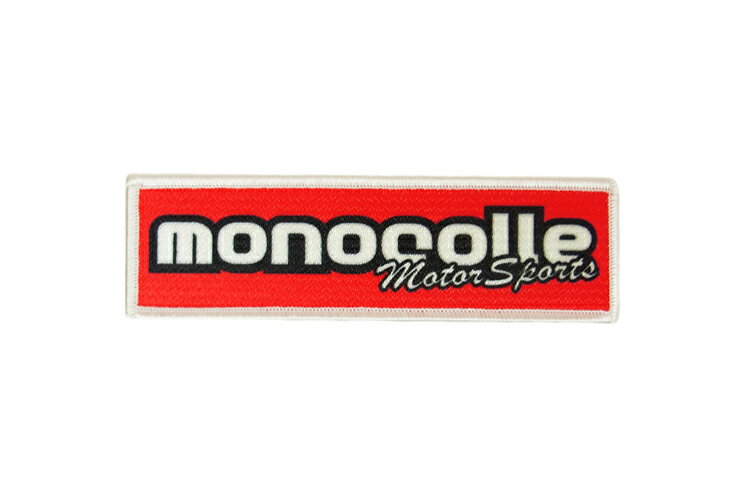 monocolle monocolle  オリジナル プリント ワッペン レッド/ホワイト W12.6×H3.6cm　1枚