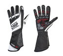 2018-23モデル OMP KS-1R GLOVE ブラック×ホワイト×シルバー レーシンググローブ レーシングカート・走行会用 (KB0-2740-A01)