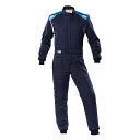 OMP FIRST-S SUIT MY2020 ネイビーブルー×シアン(244) レーシングスーツ FIA8856-2018公認 Navy Blue×White×Cyan (244)