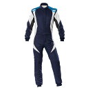 OMP FIRST-EVO SUIT MY2020 ネイビーブルー×シアン(244) レーシングスーツ FIA8856-2018公認 Navy Blue×White×Cyan