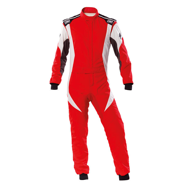 OMP FIRST-EVO SUIT レッド×ホワイト(063) MY2020 レーシングスーツ FIA8856-2018公認 (IA0-1854-B01-063)