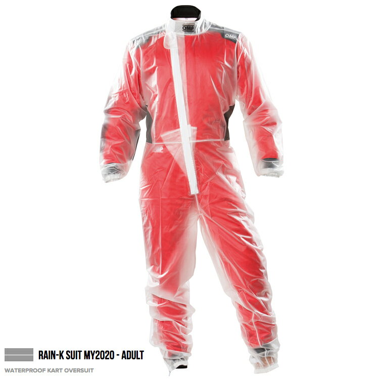 OMP RAIN SUIT RAIN-K MY2020 レインスーツ 大人用 1ピースタイプ クリアー レーシングカート (KK03106004)