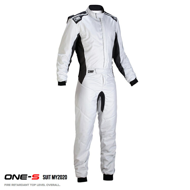 OMP ONE-S SUIT MY2020 ライトグレー ×ブラック(083) レーシングスーツ FIA8856-2000公認 Silver×Black (IA0-1860-A01-083)