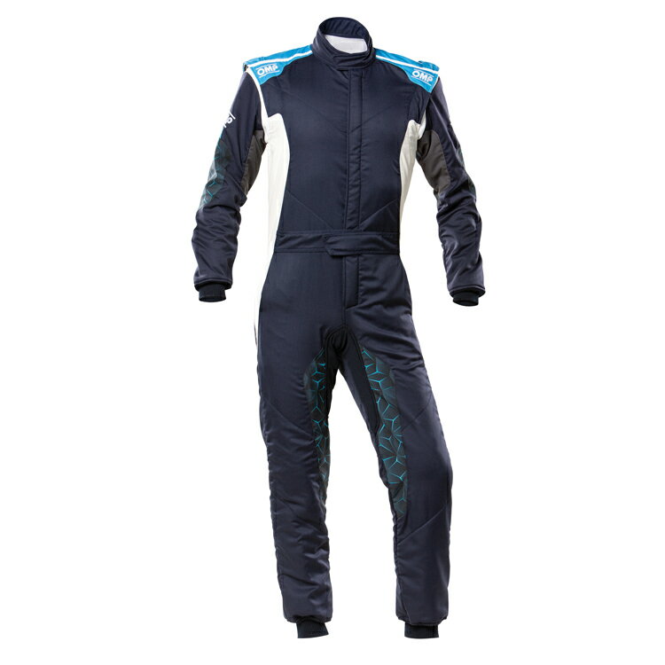 OMP TECNICA HYBRID SUIT MY2022 ネイビーブルー×シアン (244) レーシングスーツ FIA8856-2018公認モデル AUTO RACING SUIT (IA/01864244)