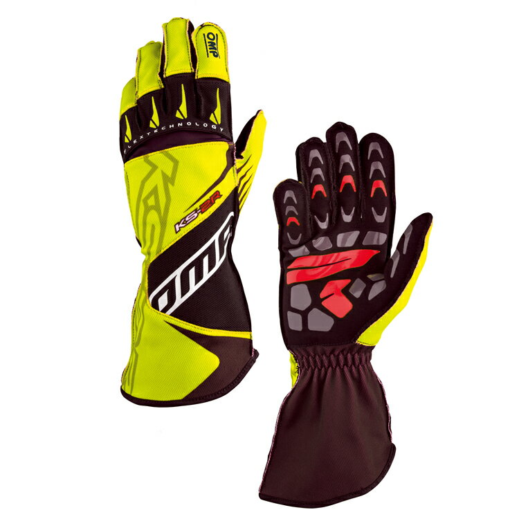 OMP KS-2R GLOVE MY2022 イエロー×ブラック レーシンググローブ レーシングカート・走行会用 (KK02749059)