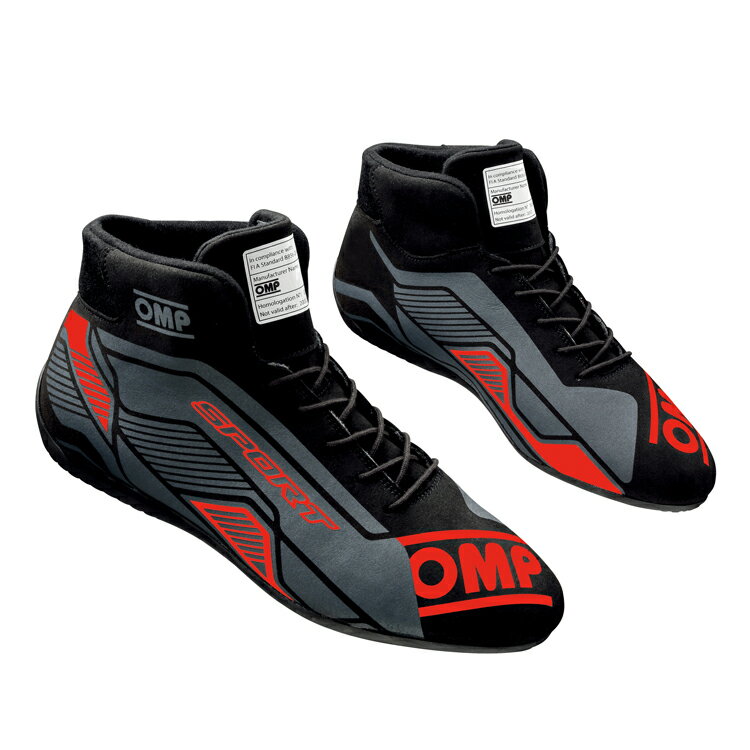 OMP SPORT SHOES MY2022 ブラック×レッド(073) レーシングシューズ FIA8856-2018公認 (IC/829073)