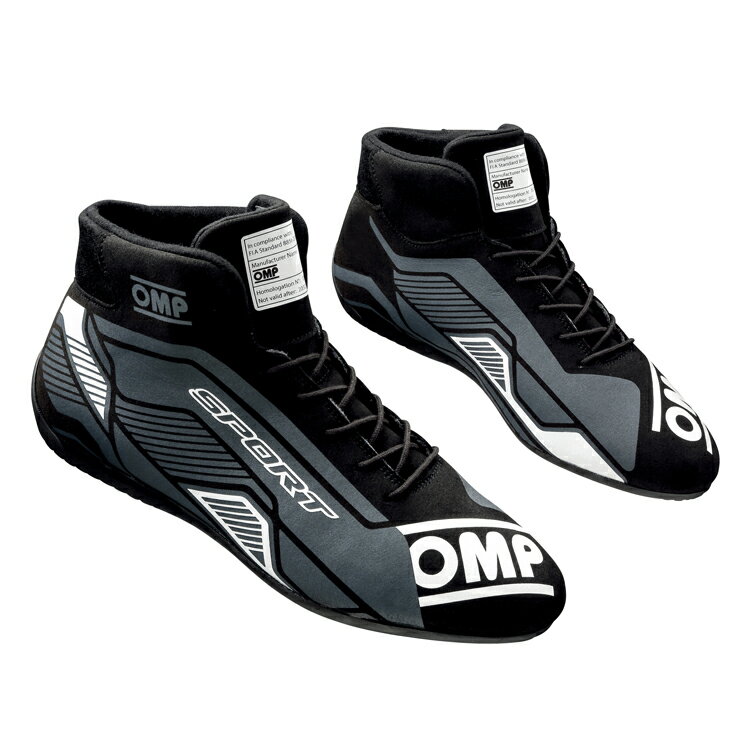 OMP SPORT SHOES MY2022 ブラック×ホワイト(076) レーシングシューズ FIA8856-2018公認 (IC/829076)