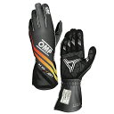 OMP KS-X ART GLOVE ブラック×イエロー×レッド(378) MY2025 レーシンググローブ レーシングカート用 FIA8877-2022公認 (KB0-2754-A01-378)