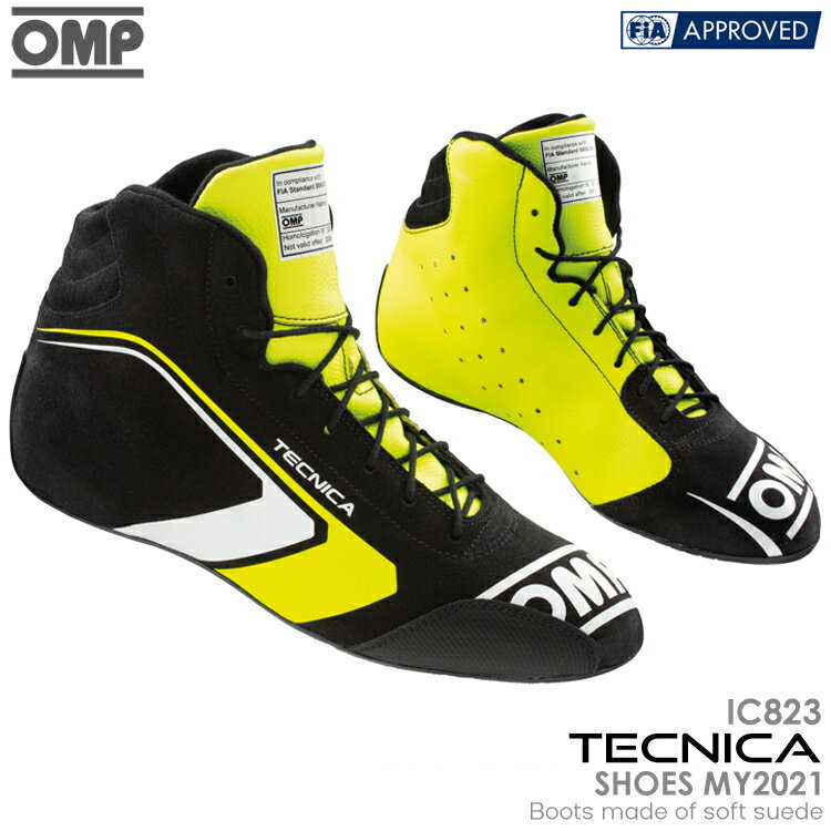 OMP TECNICA SHOES MY2021 ブラック×イエロー(178) レーシングシューズ FIA公認8856-2018 BLACK×YELLOW (IC823178)