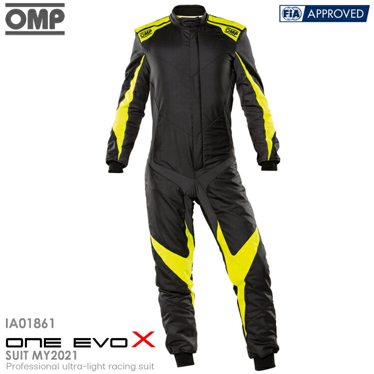 OMP ONE EVO X SUIT MY2021 ブラック×イエロー (178) レーシングスーツ FIA8856-2018公認モデル AUTO RACING SUIT (IA/01861/178)