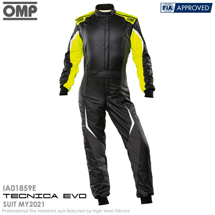 乐天商城 - OMP TECNICA EVO SUIT ブラック×アンスラサイト×イエロー (178) レーシングスーツ FIA8856-2018公認モデル (IA0-1859-B01-178) MY2021