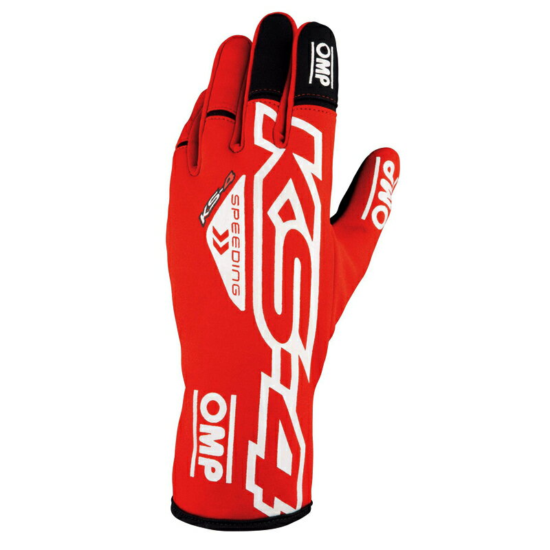 OMP KS-4 GLOVE レッド レーシンググローブ MY2023 レーシングカート・走行会用 (KB0-2750-A01-063)