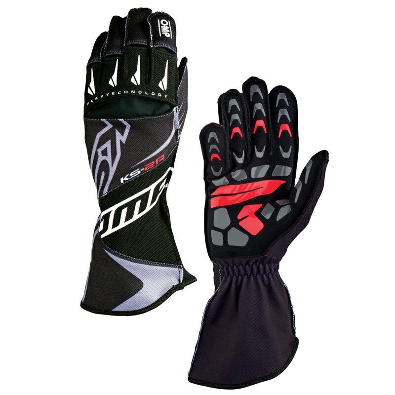 OMP KS-2R GLOVE MY2022 ブラック×ホワイト レーシンググローブ レーシングカート・走行会用 (KK02749071)