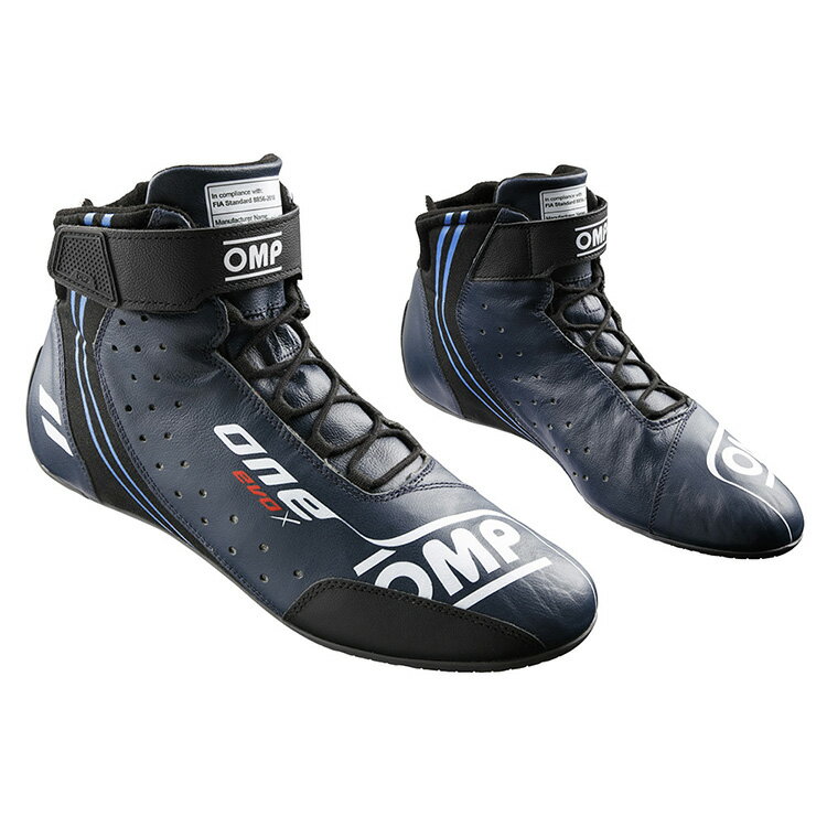 2024NEWモデル！ OMP ONE EVO X SHOES ネイビーブルー MY2024 レーシングシューズ FIA公認8856-2018 (IC0-0833-A01-244)