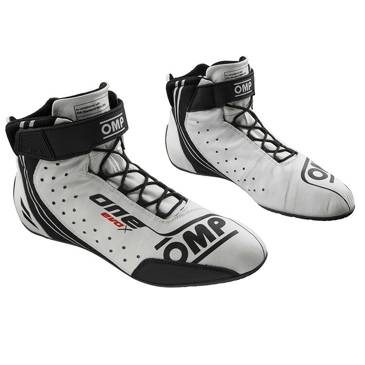 2024NEWモデル！ OMP ONE EVO X SHOES ホワイト MY2024 レーシングシューズ FIA公認8856-2018 (IC0-0833-A01-020)