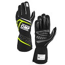 2024NEWモデル！ OMP FIRST GLOVE ブラック×イエロー MY2024 レーシンググローブ FIA公認8856-2018 (IB0-0776-A01-178)