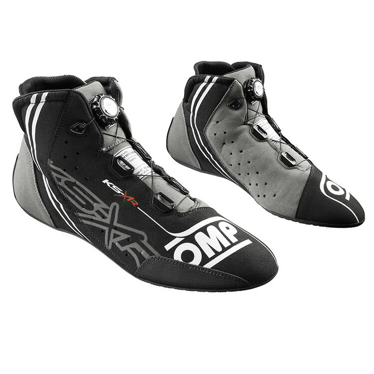 2024NEWモデル！ OMP KS-XR SHOES ブラック レーシングシューズ レーシングカート用 FIA8877-2022 Grade1 Homologation Standard (IOMP..