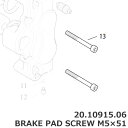 birel ビレル ブレーキシステム BRAKE PAD SCREW M5×51 (20.10915.06) レーシングカート用 (No,13) 1点